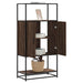 Highboard brun eik 68x35x139 cm konstruert tre og metall