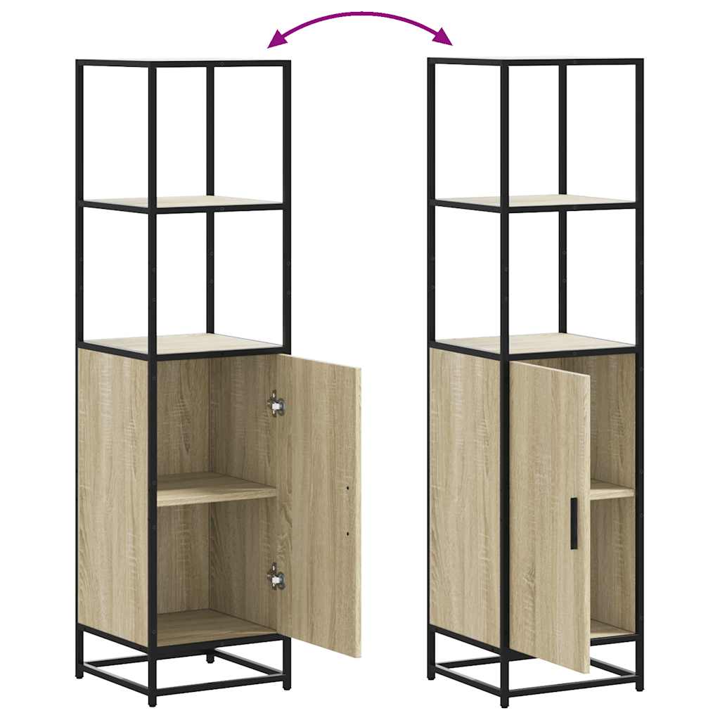 Highboard sonoma eik 35,5x35x139 cm konstruert tre og metall