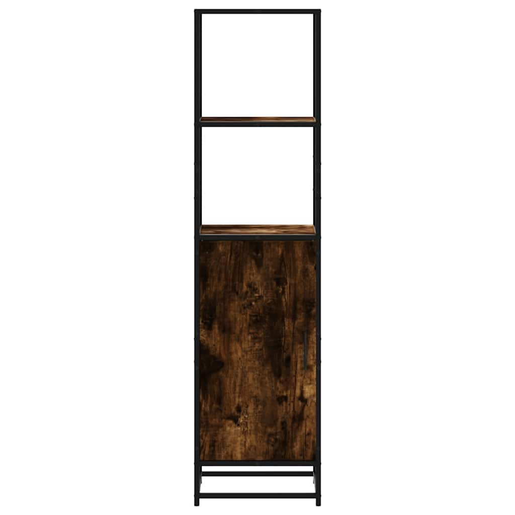 Highboard røkt eik 35,5x35x139 cm konstruert tre og metall