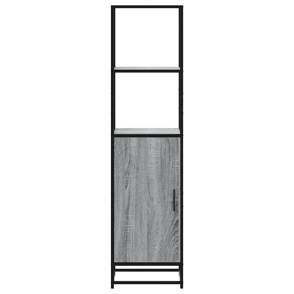 Highboard grå sonoma 35,5x35x139 cm konstruert tre og metall