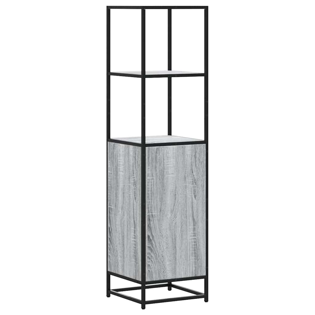 Highboard grå sonoma 35,5x35x139 cm konstruert tre og metall