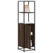 Highboard brun eik 35,5x35x139 cm konstruert tre og metall