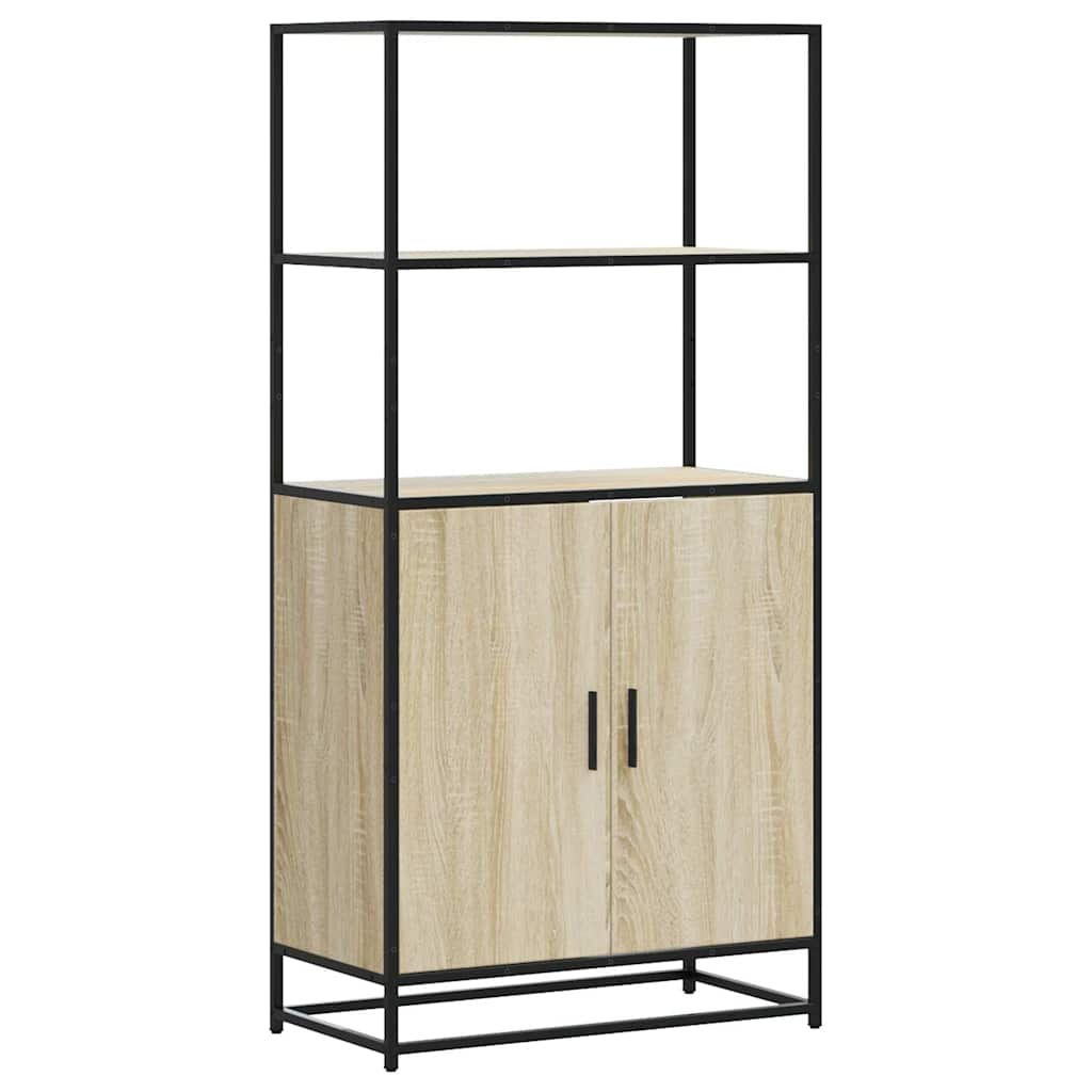 Highboard sonoma eik 68x35x139 cm konstruert tre og metall