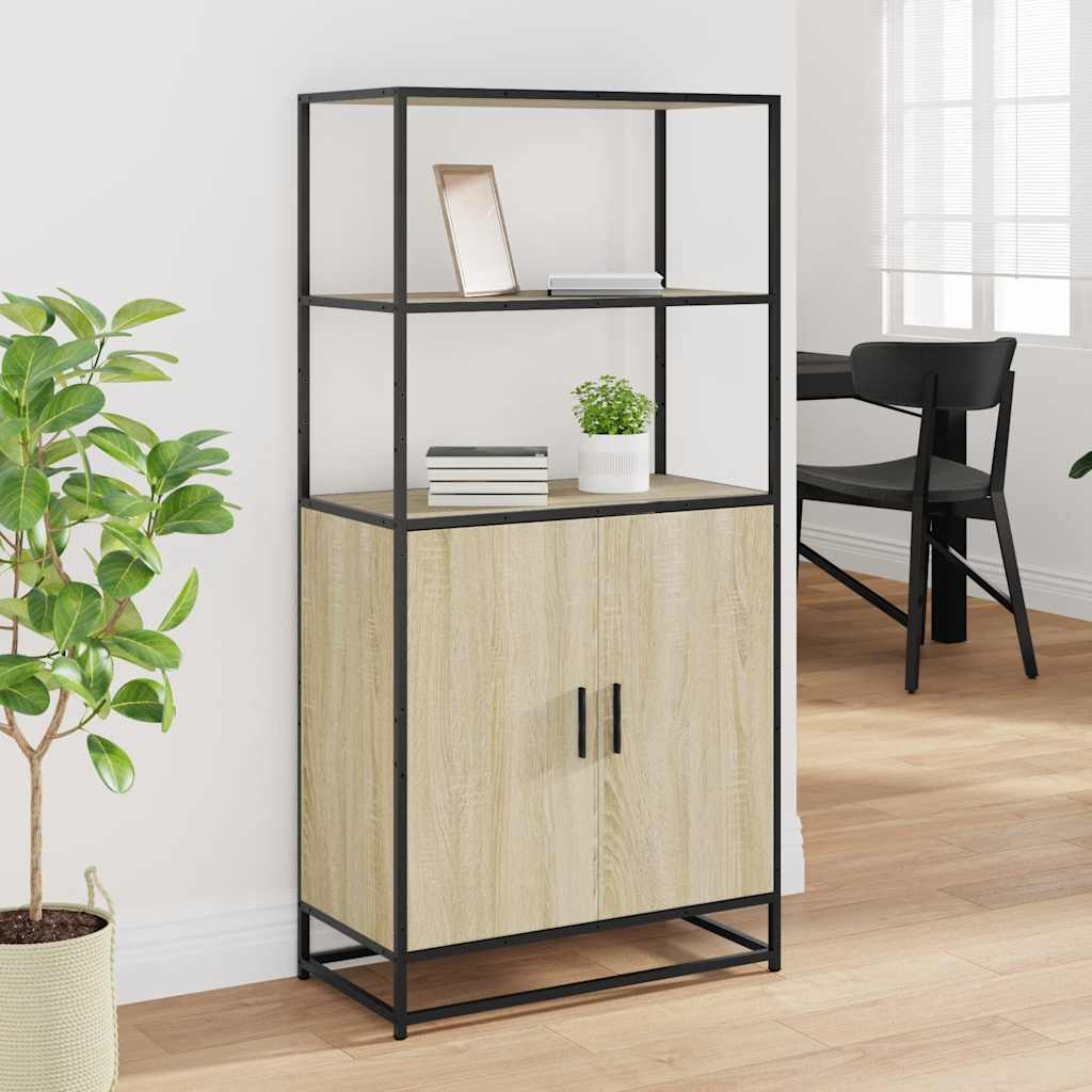 Highboard sonoma eik 68x35x139 cm konstruert tre og metall
