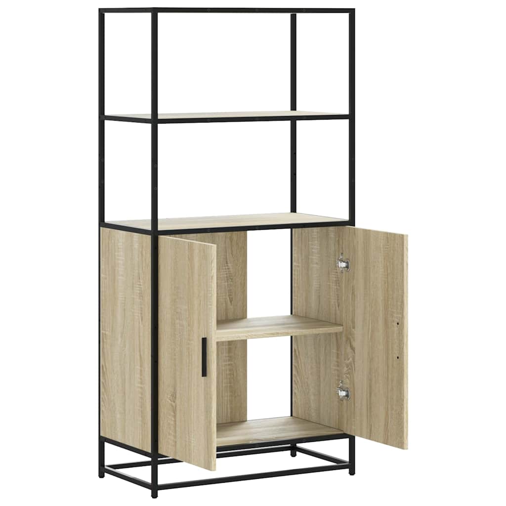 Highboard sonoma eik 68x35x139 cm konstruert tre og metall