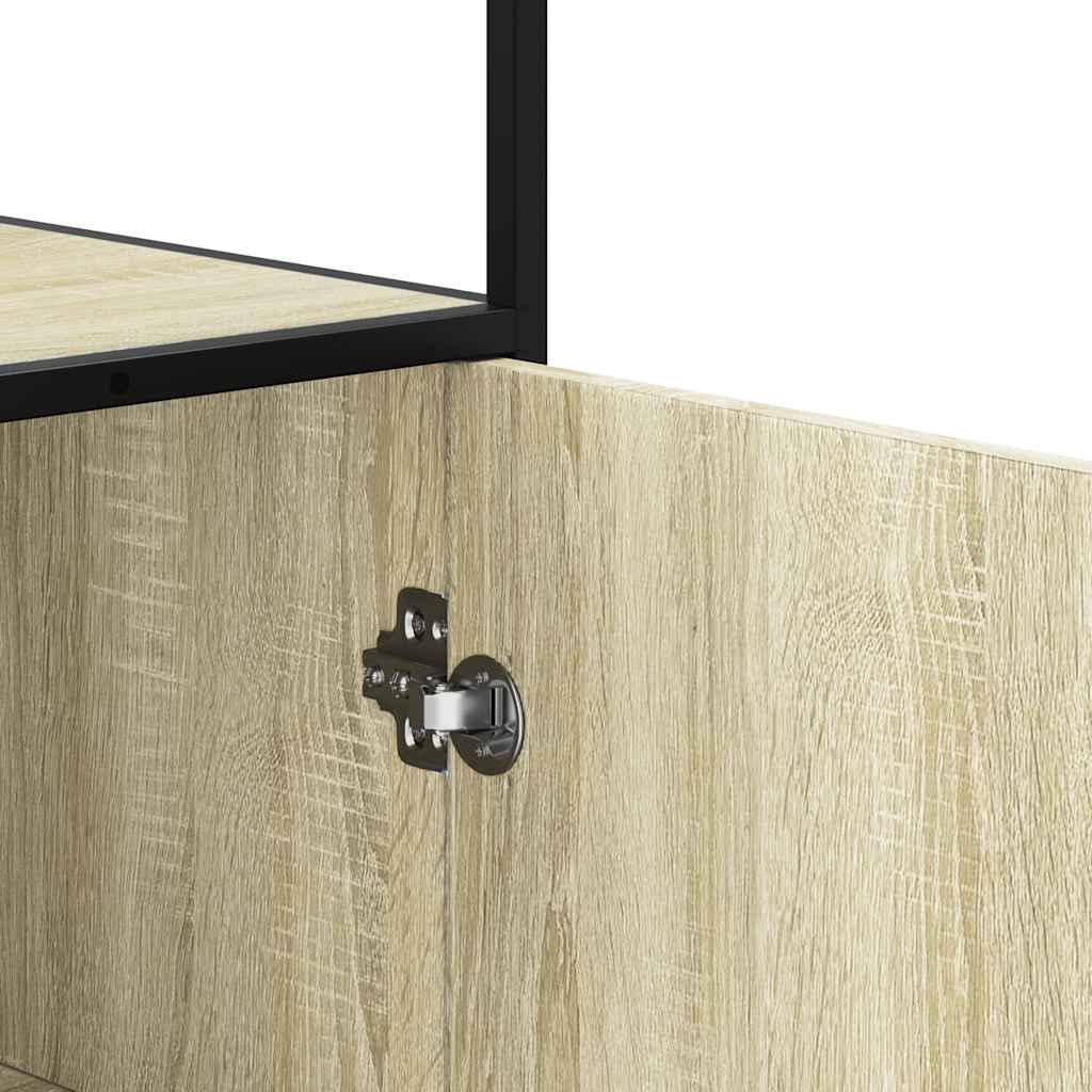 Highboard sonoma eik 68x35x139 cm konstruert tre og metall
