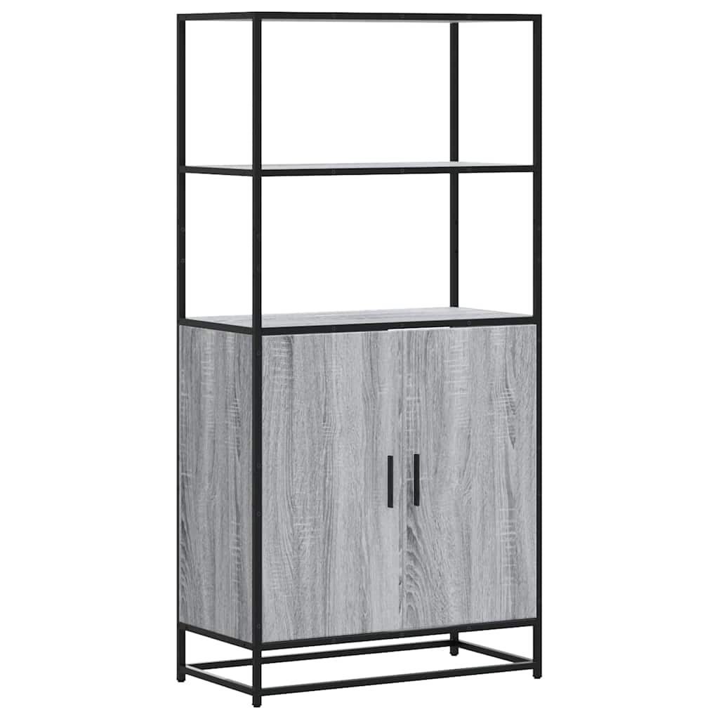 Highboard grå sonoma 68x35x139 cm konstruert tre og metall