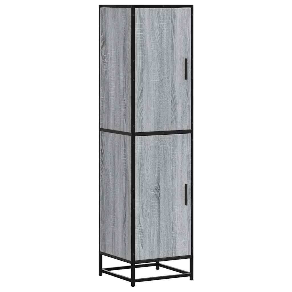 Highboard grå sonoma 35,5x35x139 cm konstruert tre og metall