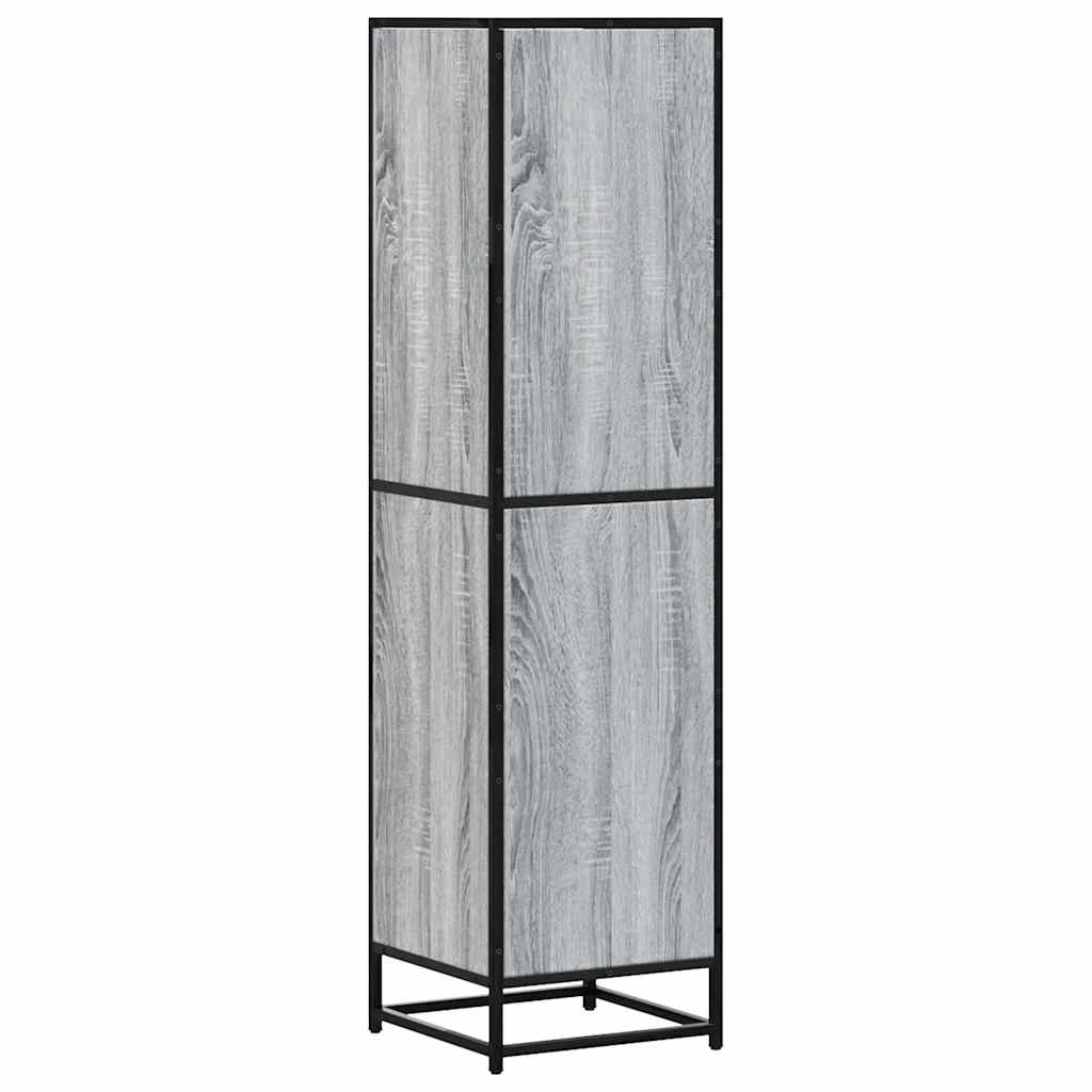 Highboard grå sonoma 35,5x35x139 cm konstruert tre og metall