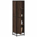 Highboard brun eik 35,5x35x139 cm konstruert tre og metall