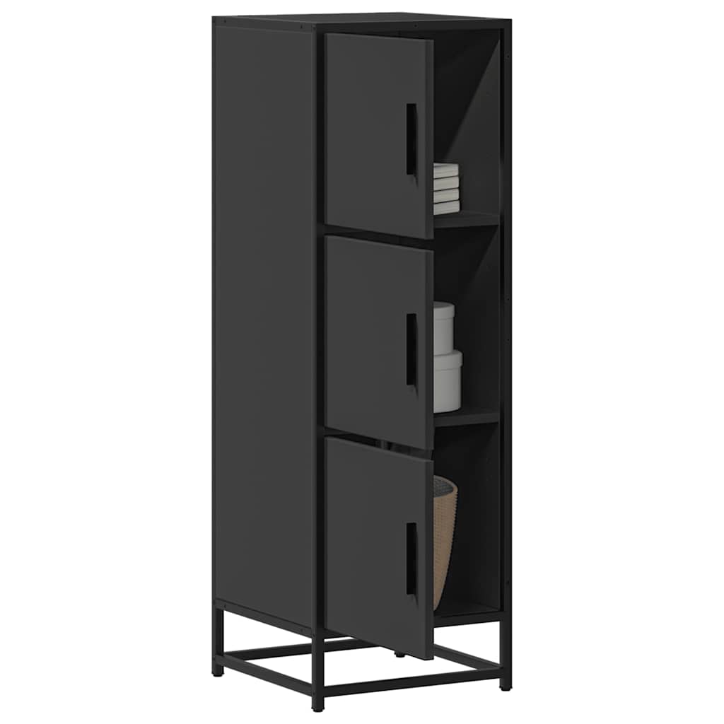 Highboard svart 35,5x35x106,5 cm konstruert tre og metall