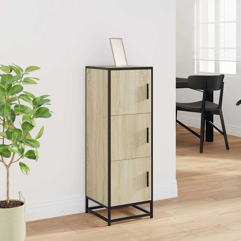 Highboard sonoma eik 35,5x35x106,5 cm konstruert tre og metall