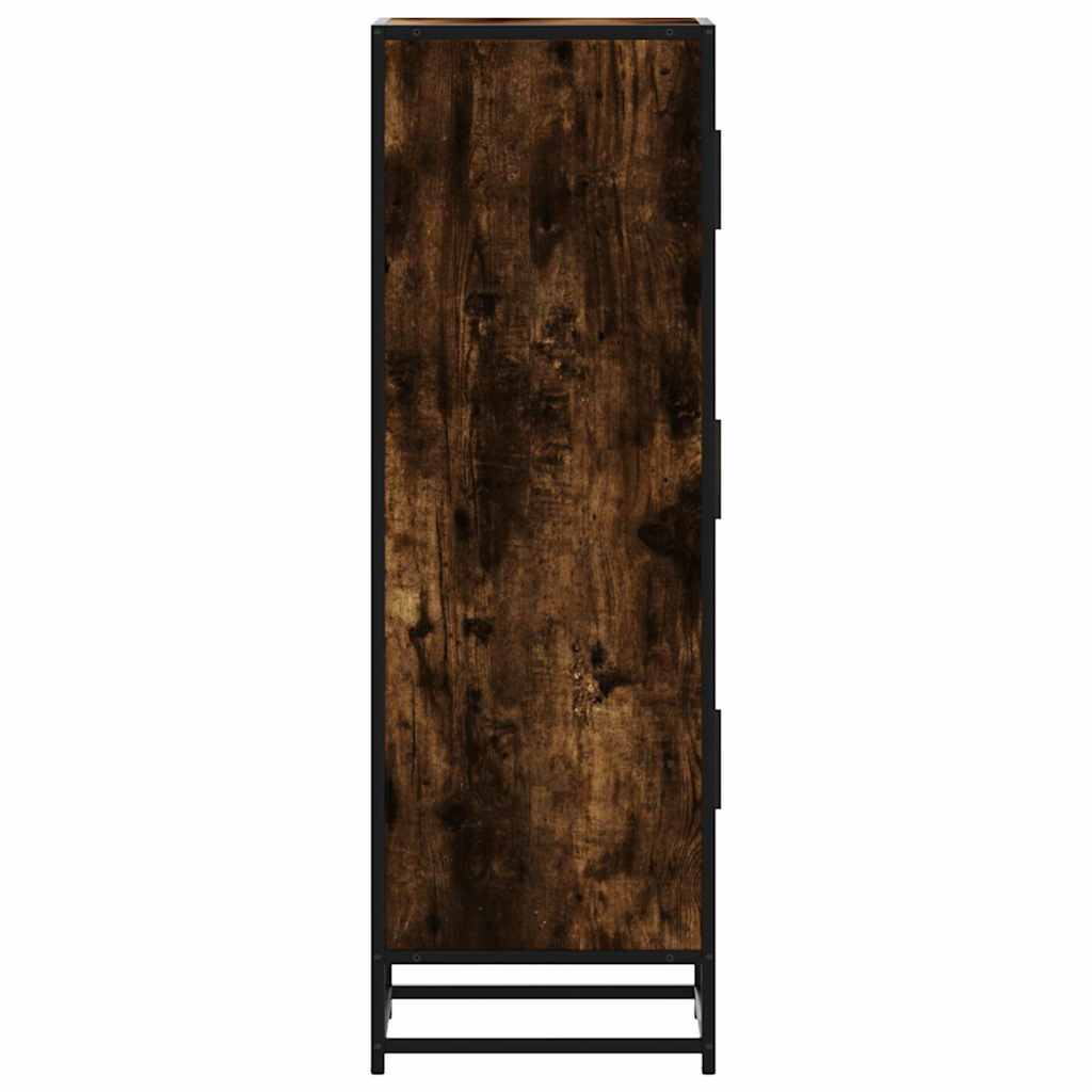 Highboard røkt eik 35,5x35x106,5 cm konstruert tre og metall