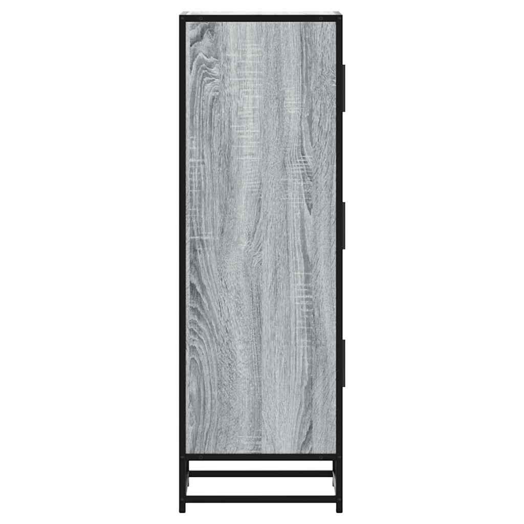 Highboard grå sonoma 35,5x35x106,5 cm konstruert tre og metall