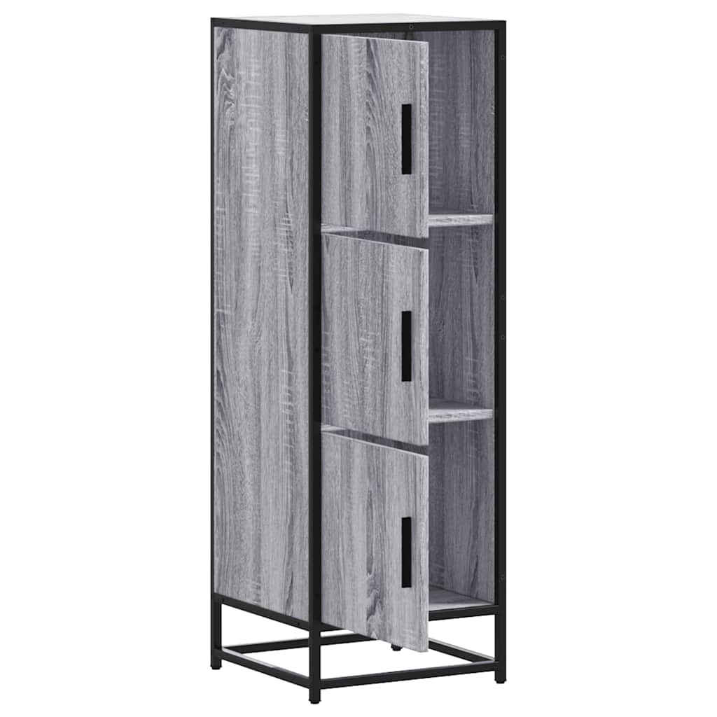 Highboard grå sonoma 35,5x35x106,5 cm konstruert tre og metall