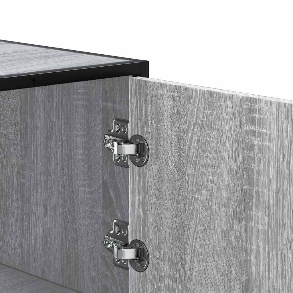Highboard grå sonoma 35,5x35x106,5 cm konstruert tre og metall