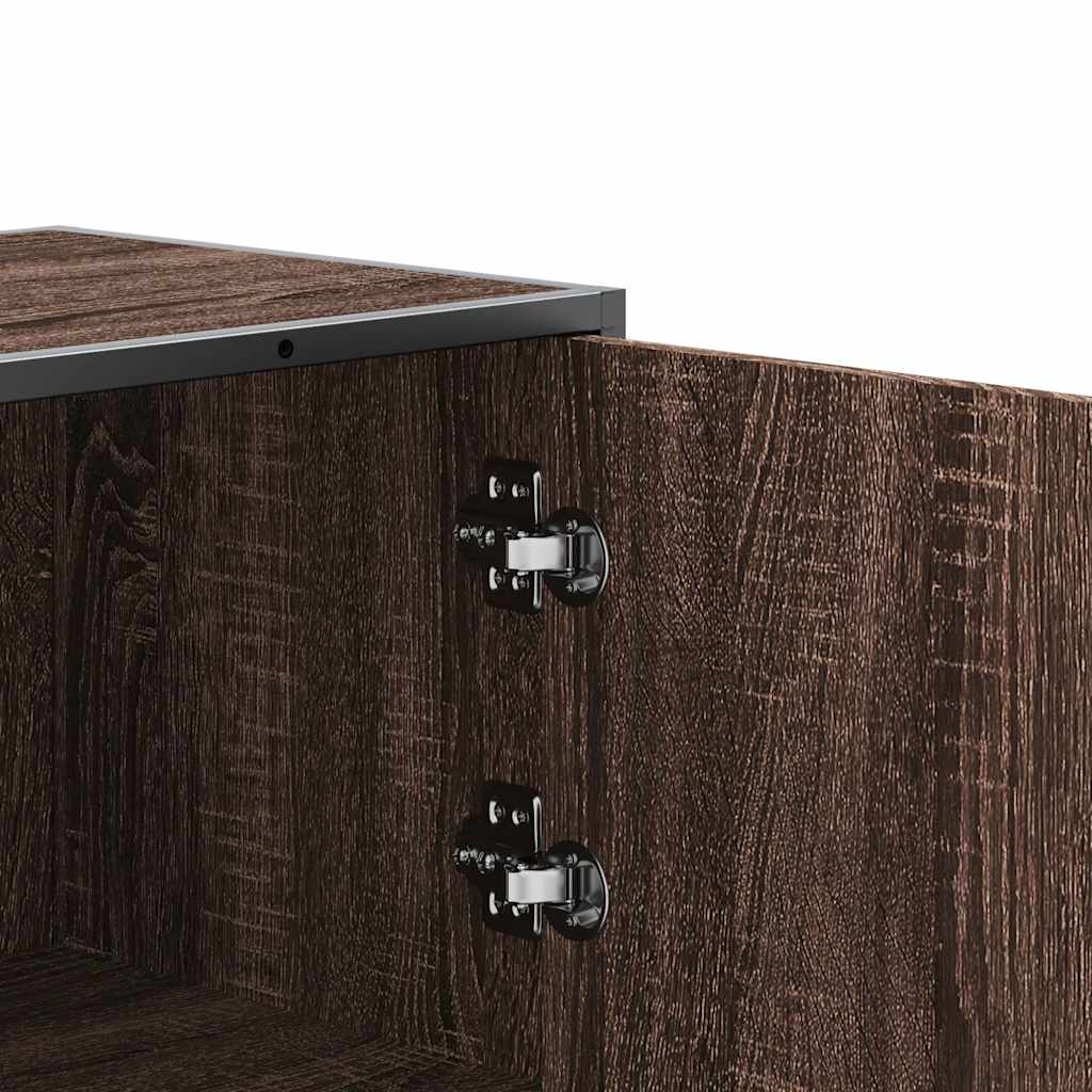 Highboard brun eik 35,5x35x106,5 cm konstruert tre og metall