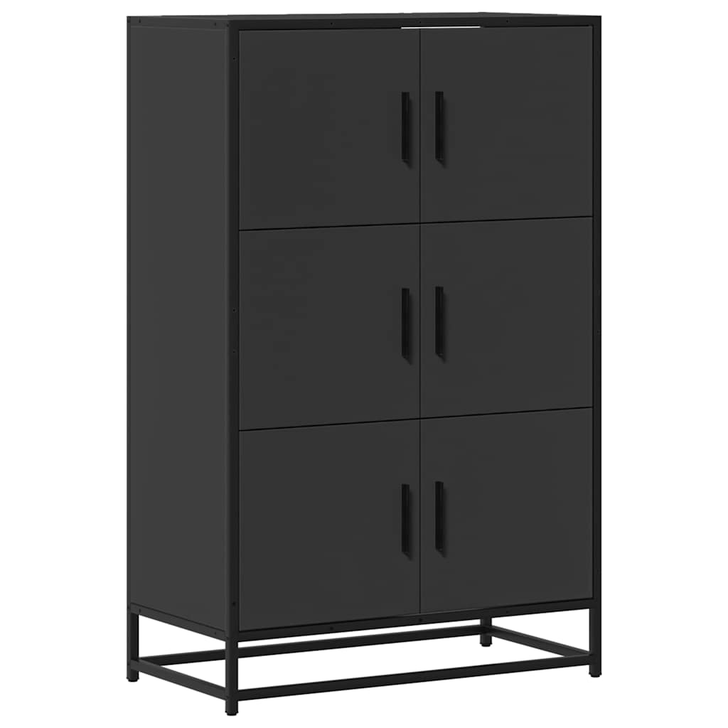 Highboard svart 68x35x106,5 cm konstruert tre og metall