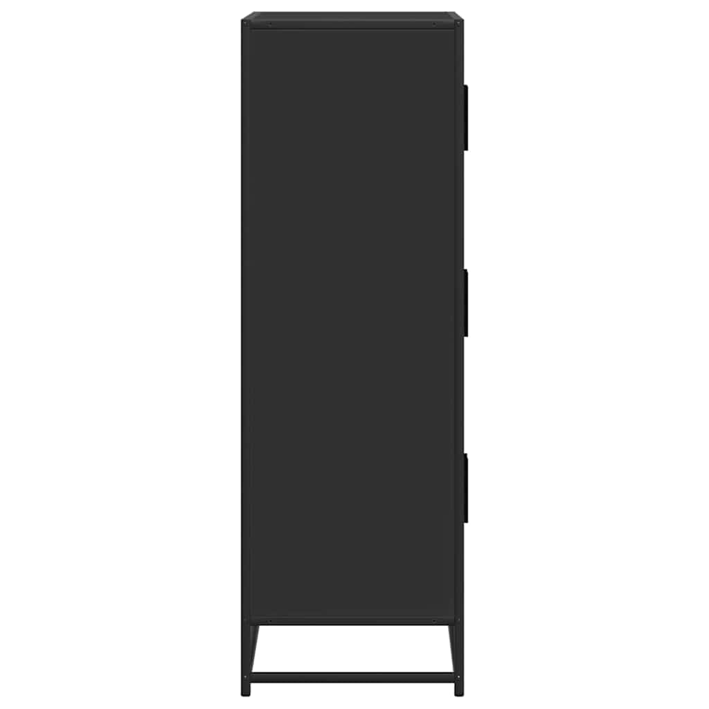 Highboard svart 68x35x106,5 cm konstruert tre og metall