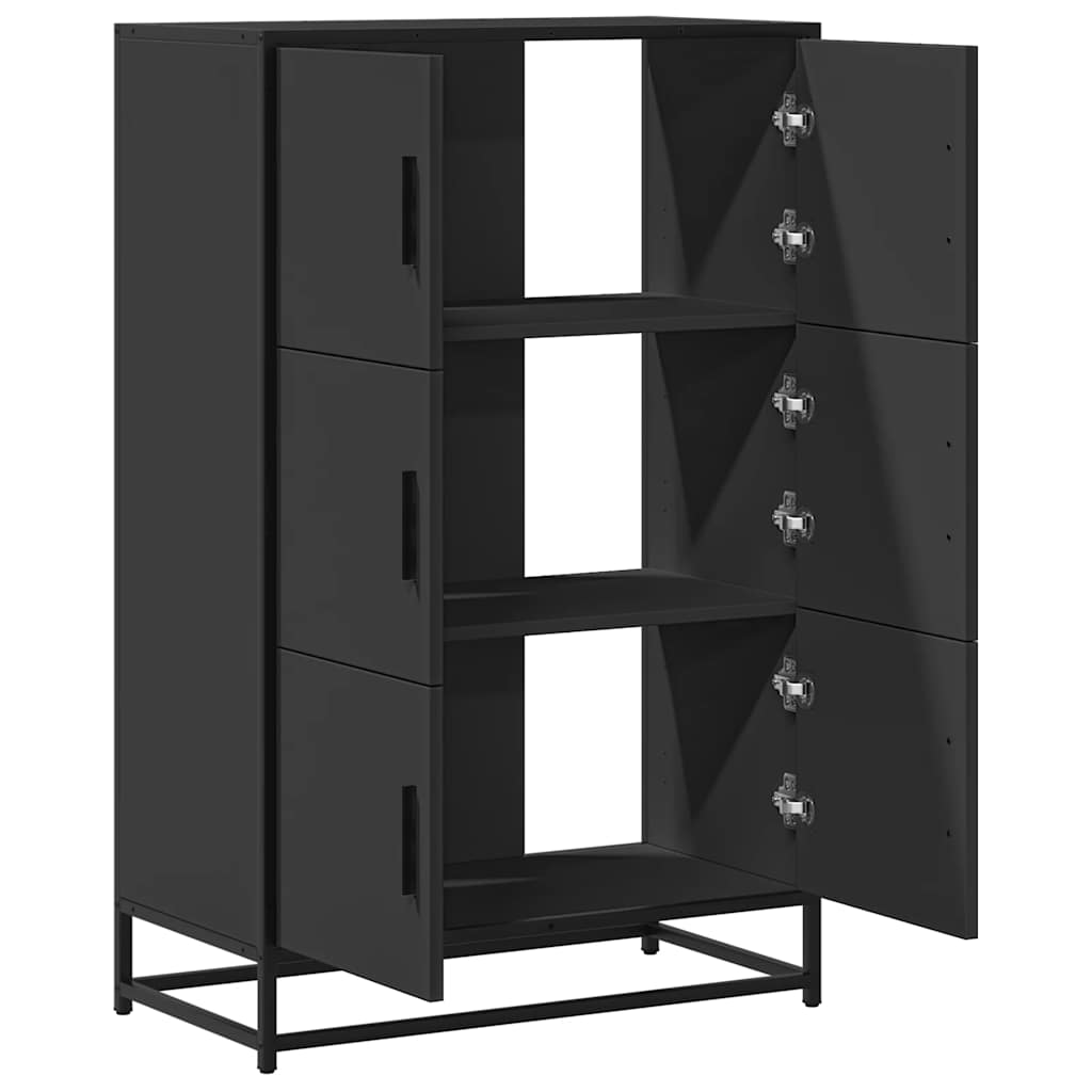 Highboard svart 68x35x106,5 cm konstruert tre og metall