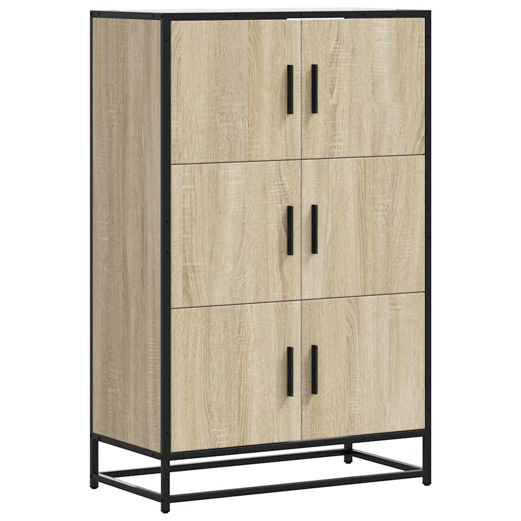 Highboard sonoma eik 68x35x106,5 cm konstruert tre og metall