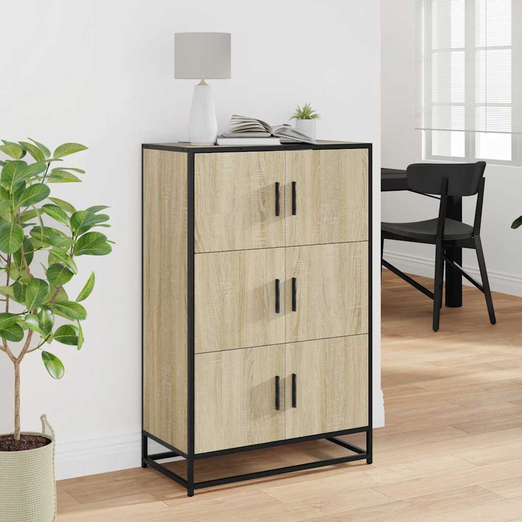 Highboard sonoma eik 68x35x106,5 cm konstruert tre og metall