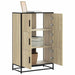 Highboard sonoma eik 68x35x106,5 cm konstruert tre og metall