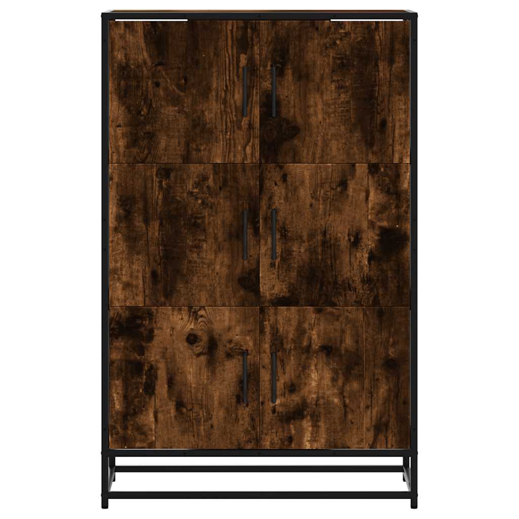 Highboard røkt eik 68x35x106,5 cm konstruert tre og metall