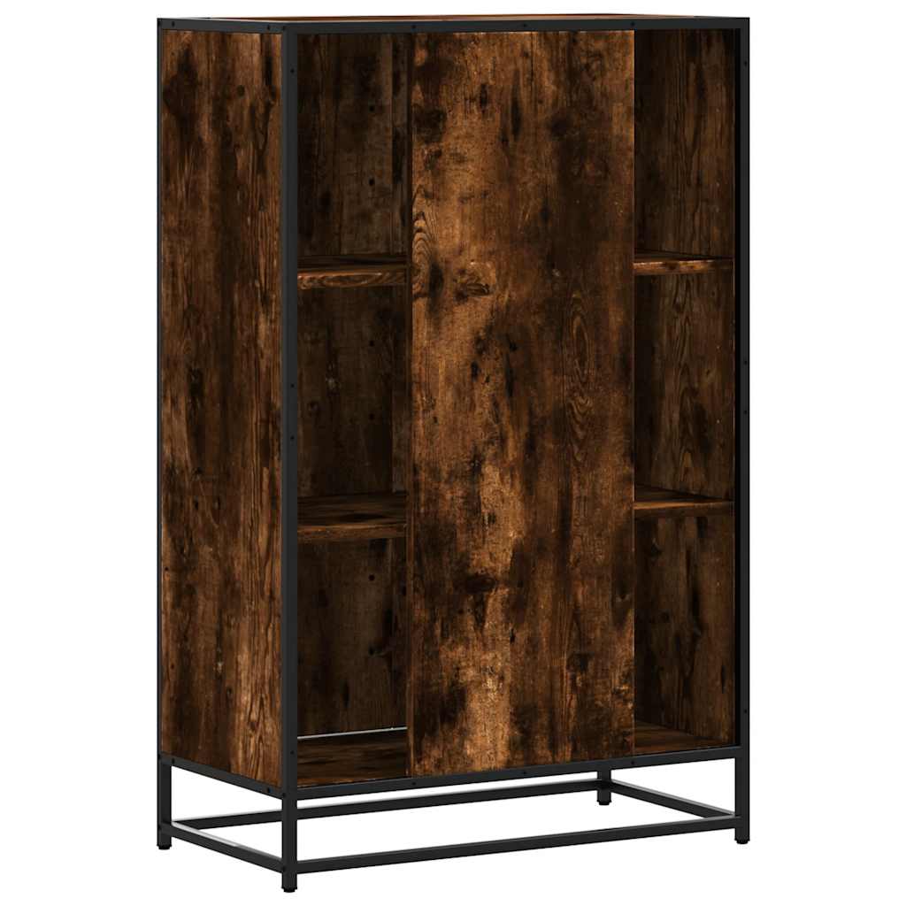 Highboard røkt eik 68x35x106,5 cm konstruert tre og metall