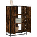 Highboard røkt eik 68x35x106,5 cm konstruert tre og metall