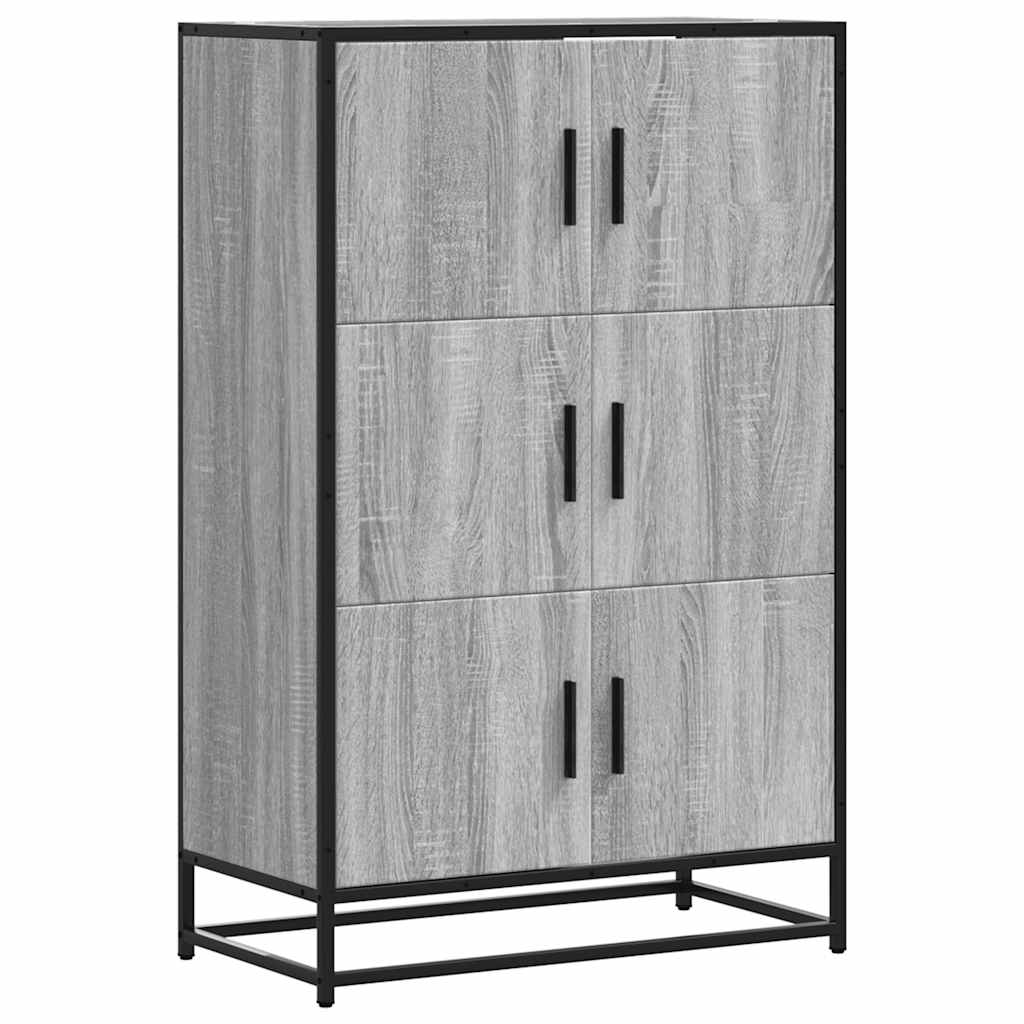 Highboard grå sonoma 68x35x106,5 cm konstruert tre og metall
