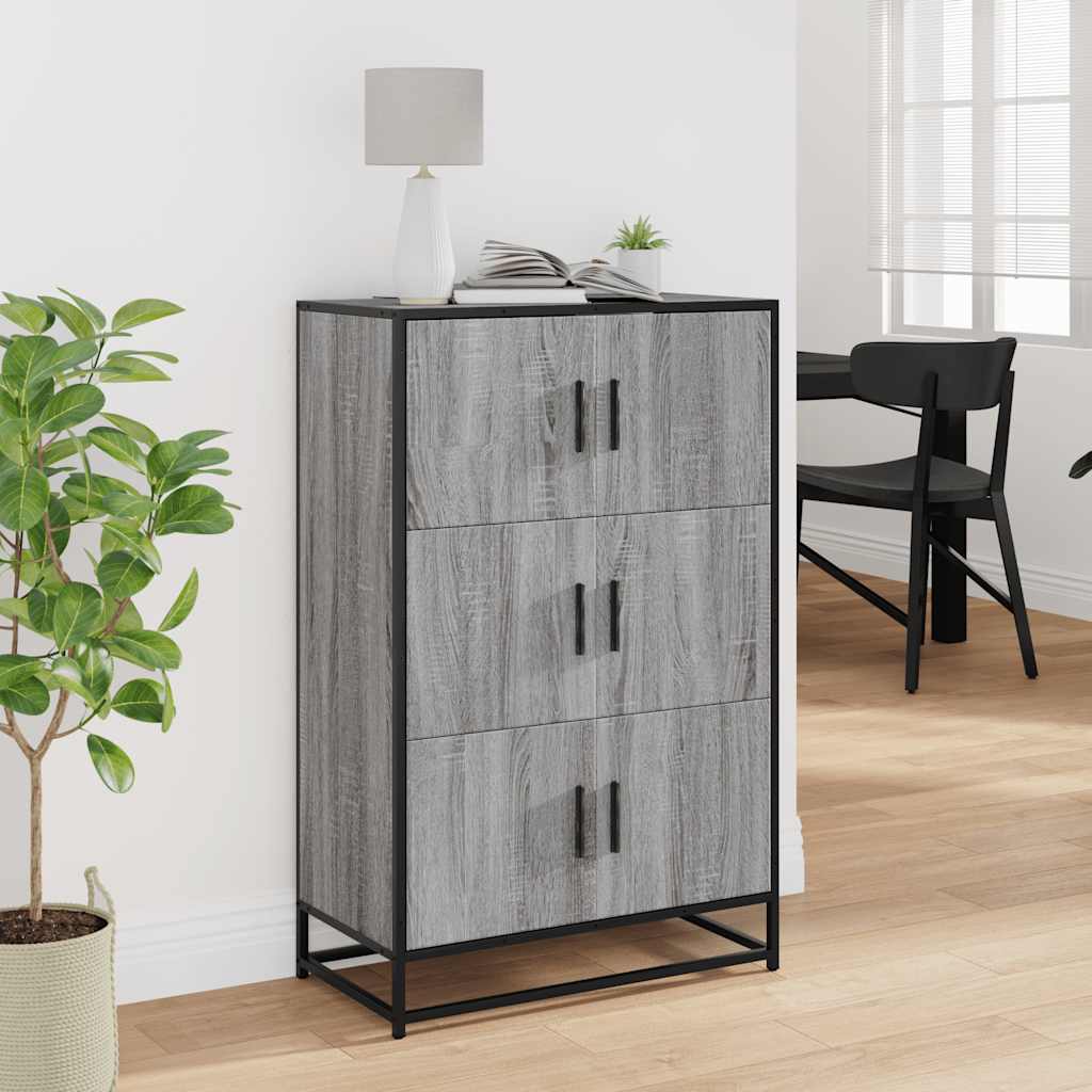 Highboard grå sonoma 68x35x106,5 cm konstruert tre og metall