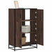 Highboard brun eik 68x35x106,5 cm konstruert tre og metall
