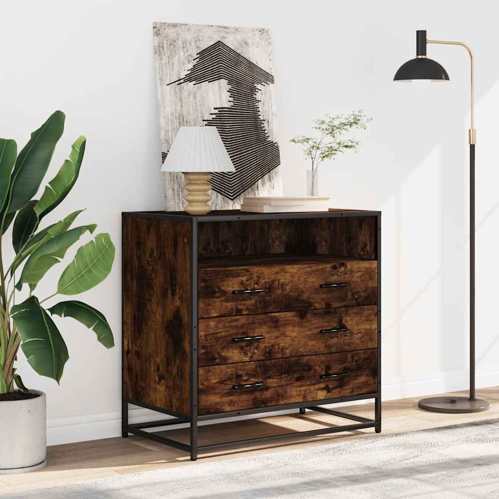 Kommode røkt eik 70x41x70 cm konstruert tre