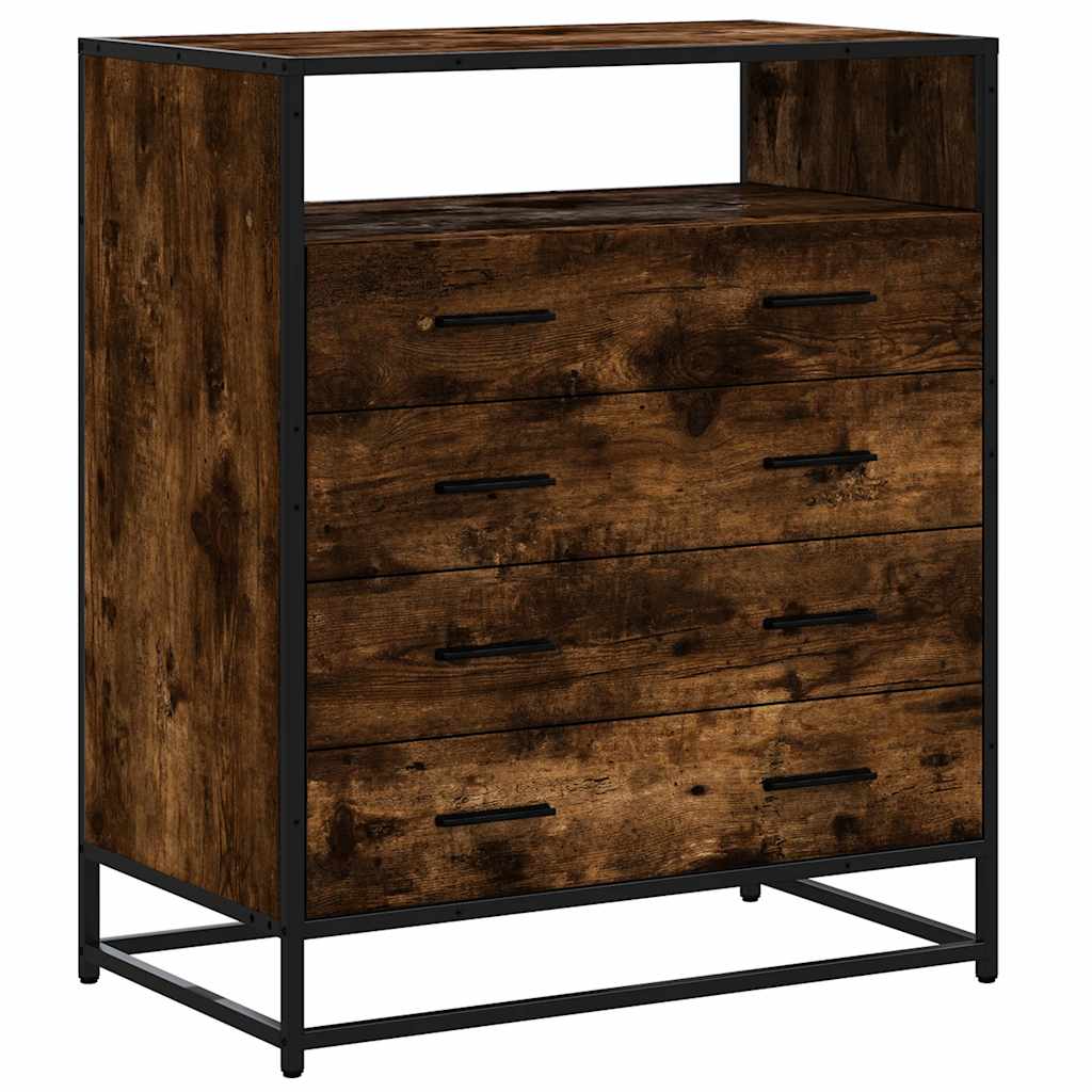 Kommode røkt eik 70x41x83,5 cm konstruert tre