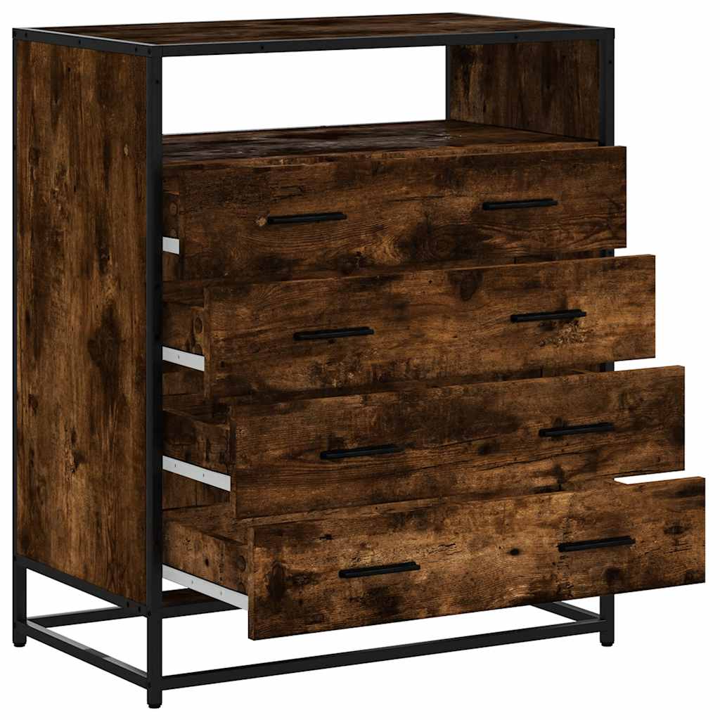 Kommode røkt eik 70x41x83,5 cm konstruert tre