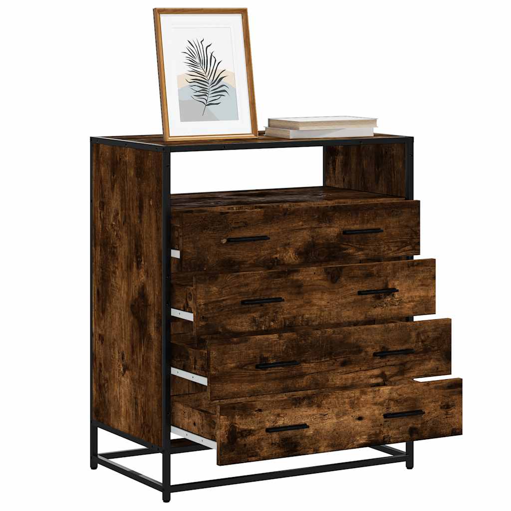 Kommode røkt eik 70x41x83,5 cm konstruert tre