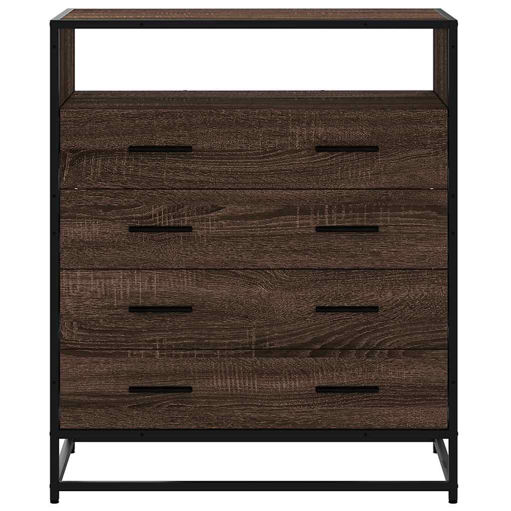 Kommode brun eik 70x41x83,5 cm konstruert tre
