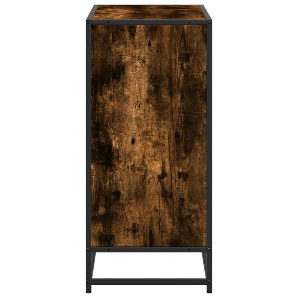 Bokhylle røkt eik 80,5x35x76 cm konstruert tre