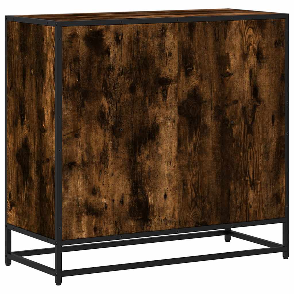 Bokhylle røkt eik 80,5x35x76 cm konstruert tre