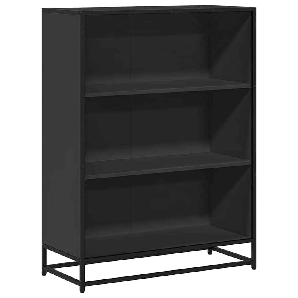 Bokhylle svart 80,5x35x107,5 cm konstruert tre