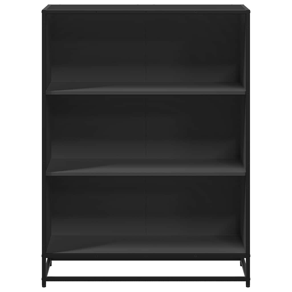 Bokhylle svart 80,5x35x107,5 cm konstruert tre