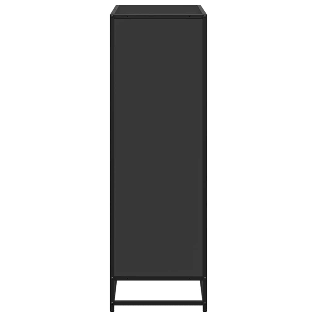 Bokhylle svart 80,5x35x107,5 cm konstruert tre
