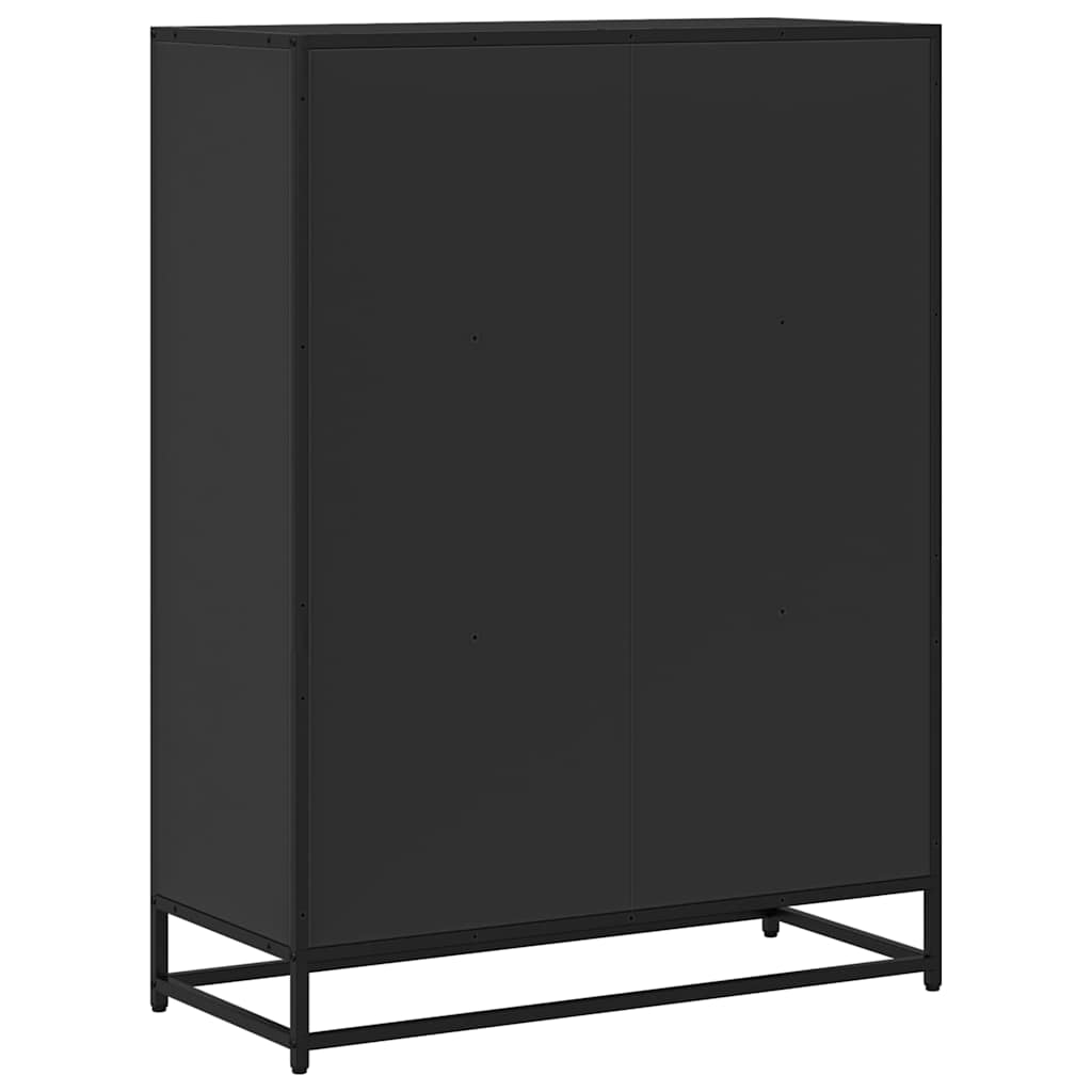 Bokhylle svart 80,5x35x107,5 cm konstruert tre