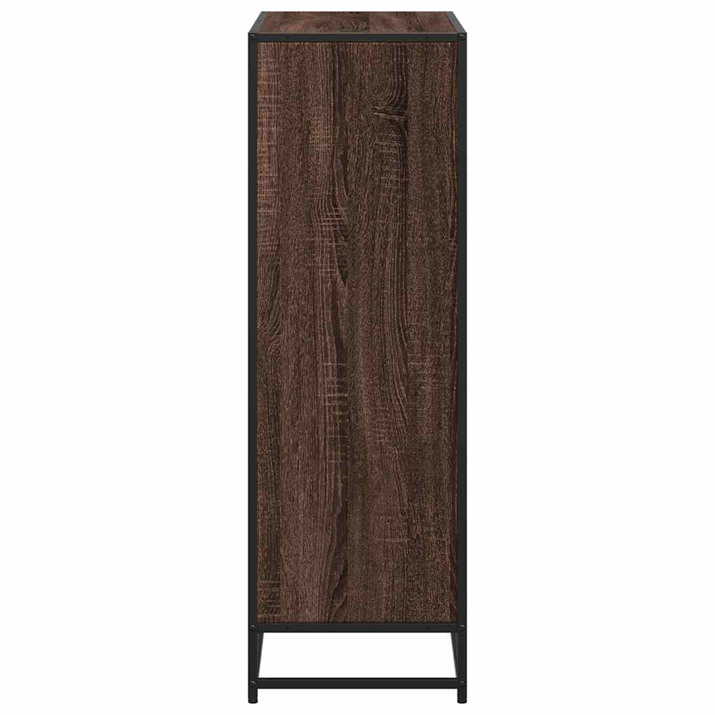 Bokhylle brun eik 80,5x35x107,5 cm konstruert tre