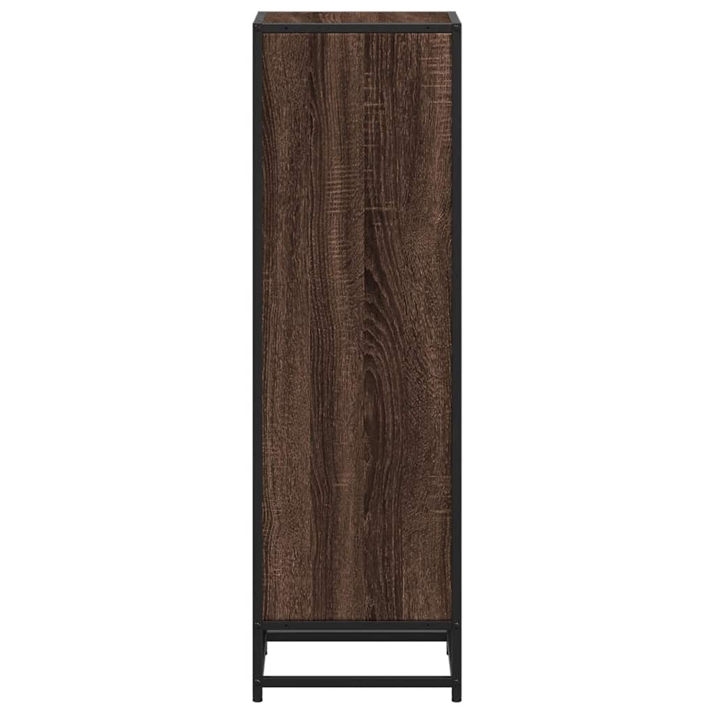 Bokhylle brun eik 33,5x33x107,5 cm konstruert tre