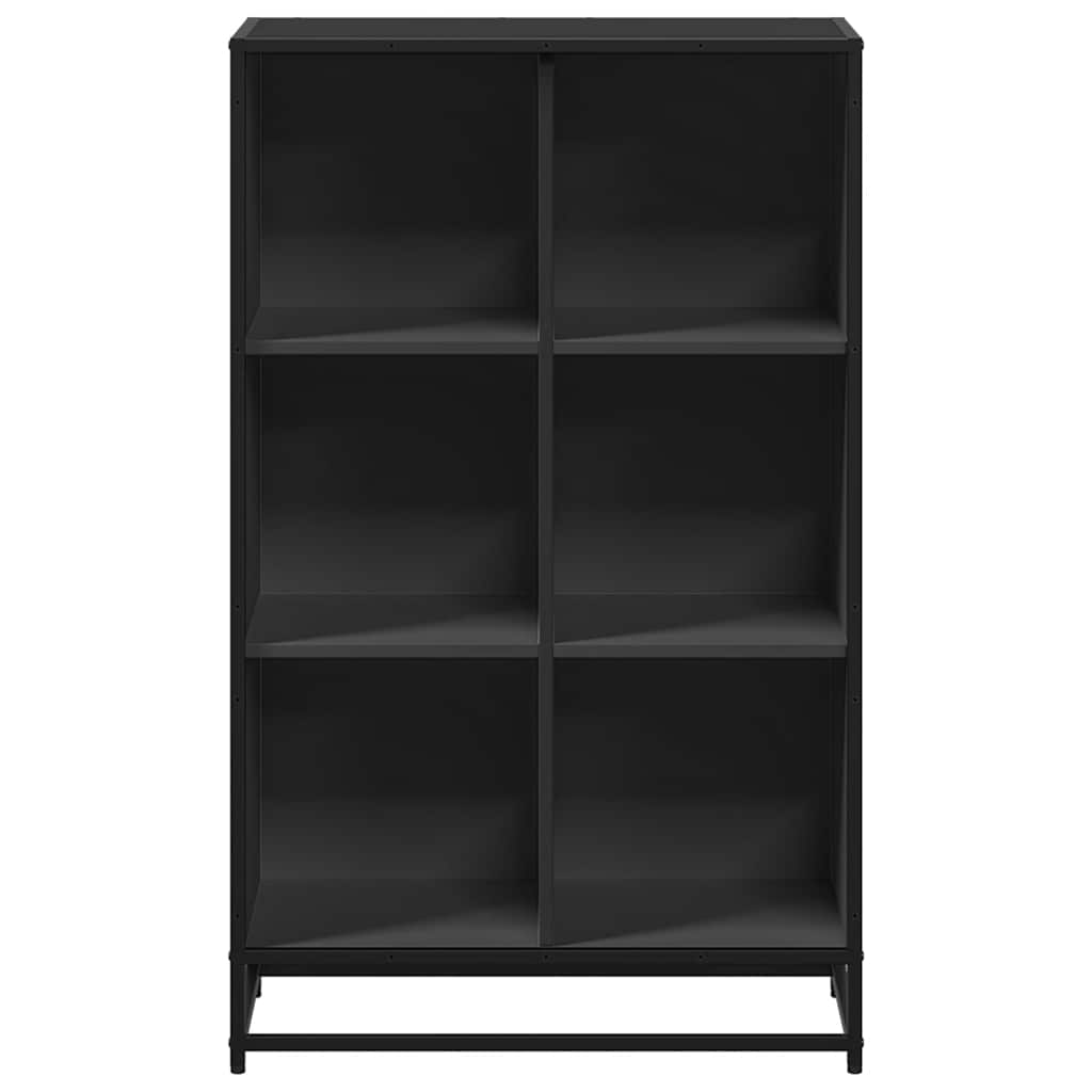 Bokhylle svart 65,5x33x107,5 cm konstruert tre