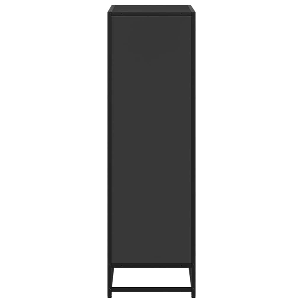Bokhylle svart 65,5x33x107,5 cm konstruert tre