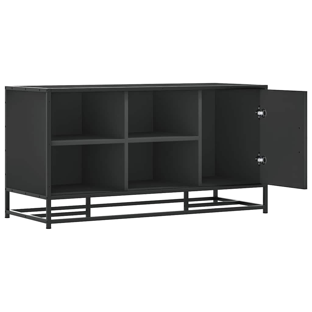 Skobenk svart 100x40x53,5 cm konstruert tre og metall