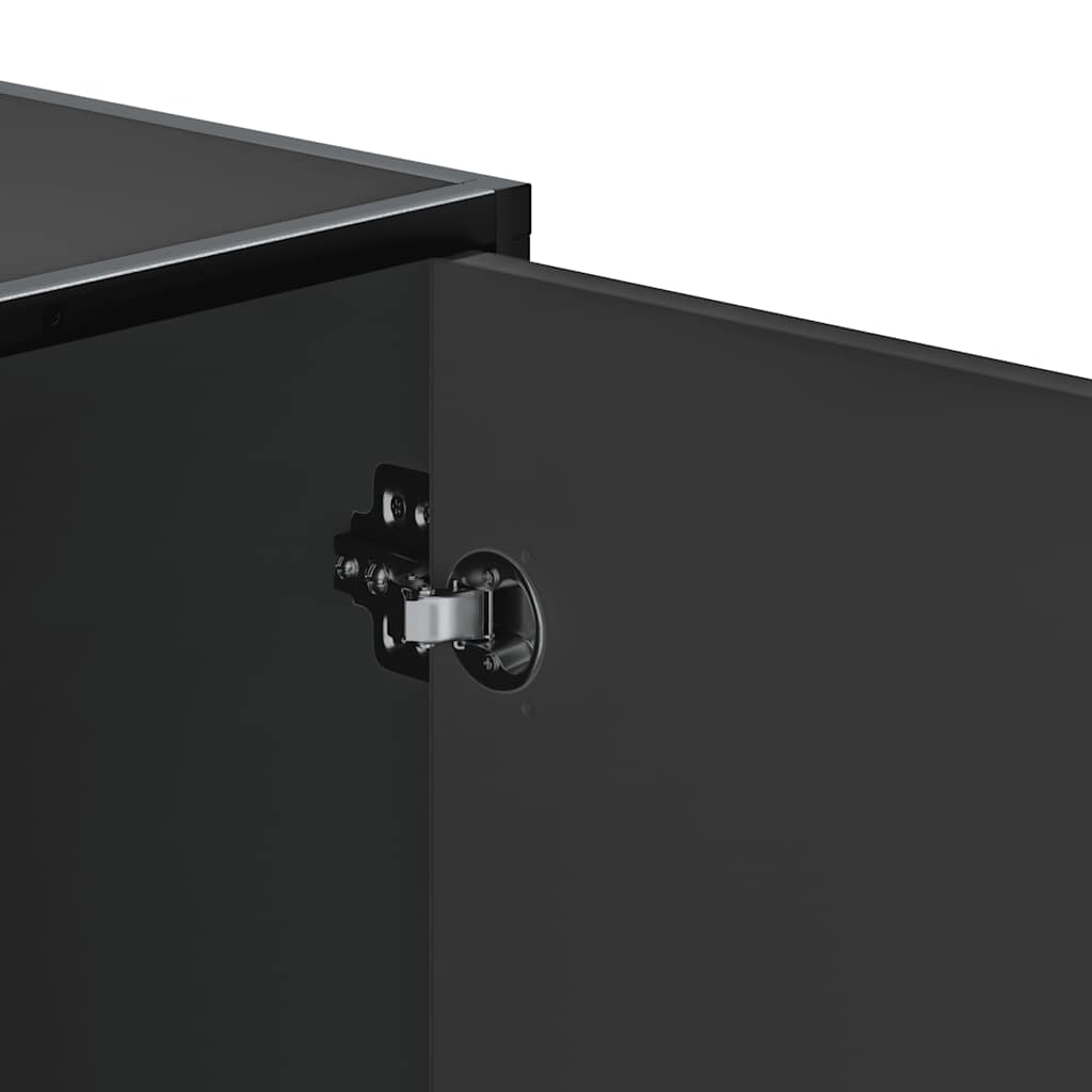 Skobenk svart 100x40x53,5 cm konstruert tre og metall